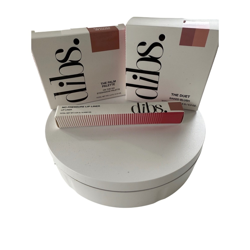 DIBS Beauty Bundle Peaches‎ In Hand Palette Duet Baked Blush Spice Gal Liner NEW